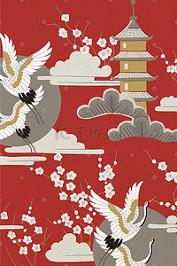 商用插画 / 国潮大图场景:全部手绘唯美治愈中国风卡通动漫矢量扁平