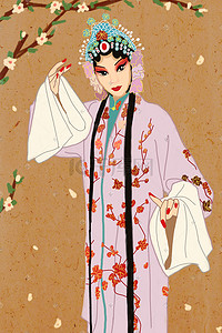 中国风复古传统文化戏曲人物紫衣青衫