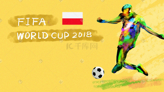 波兰插画图片_足球世界杯波兰插画