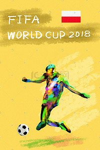 波兰插画图片_足球世界杯波兰插画