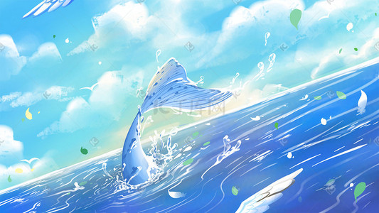 海洋蓝色卡通