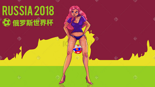 莫斯科插画图片_2018世界杯 足球宝贝 俄罗斯