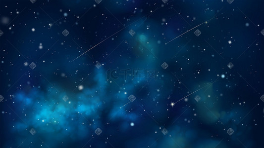 夜空星光插画图片_深蓝色唯美卡通星空星河夜晚星光点点配图