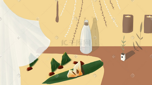 中国传统节日端午节粽子背景海报端午