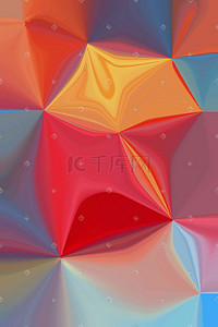 不规则几何体插画图片_炫彩几何玻璃质感纹理背景
