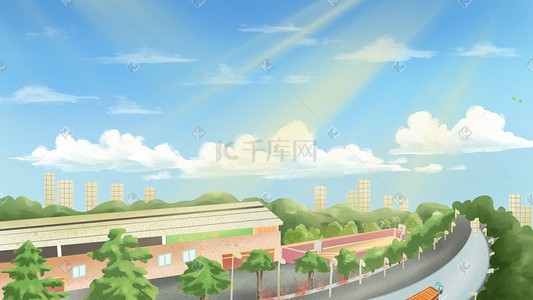 天气现象插画图片_夏天大暑天气晴朗