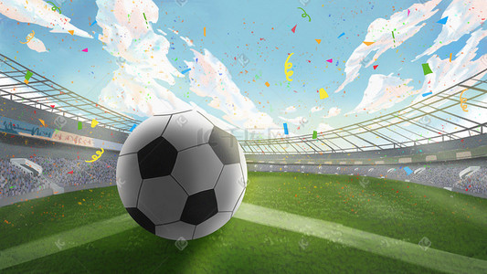 世界杯足球插画图片_足球赛亚洲杯世界杯夏令营欧洲杯