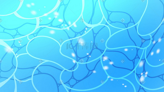 水气泡插画图片_简单背景蓝色水波纹