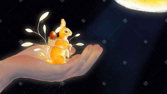 冬日彩蛋插画图片_复活节小兔子彩蛋