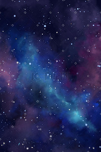 深蓝色唯美卡通星空夜空宇宙星星风景配图