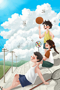 创意节日促销海报插画图片_61儿童节童趣童年节日游戏孩子儿童六一六一