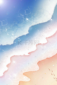 沙滩插画图片_夏日梦幻海洋沙滩