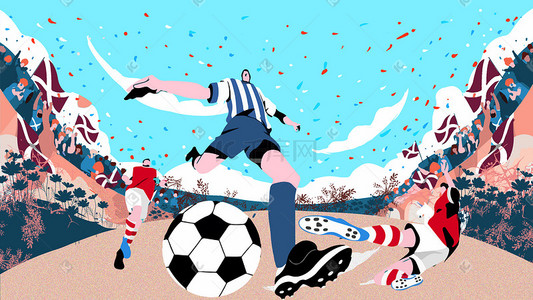比赛足球插画图片_2021足球世界杯比赛欧洲杯