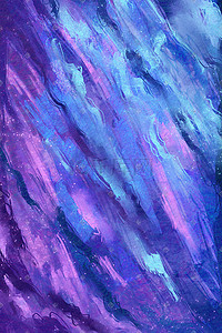 抽象曲线几何线条插画图片_蓝色紫色渐变抽象水彩油画风格图案