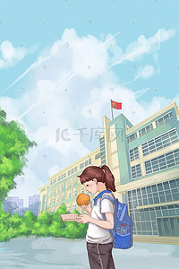 开学季蓝色学生学习教育补习读书学校补习班