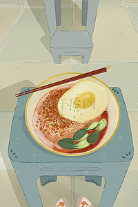 美食重庆小面的绘画插画