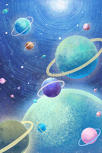 宇宙倒计时海报插画图片_唯美治愈星空宇宙太空主题唯美星空场景