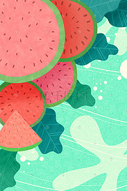 夏天的西瓜手绘美食水果