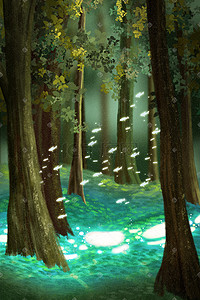 梦幻魔幻森林梦境静谧森林树林梦幻童话场景