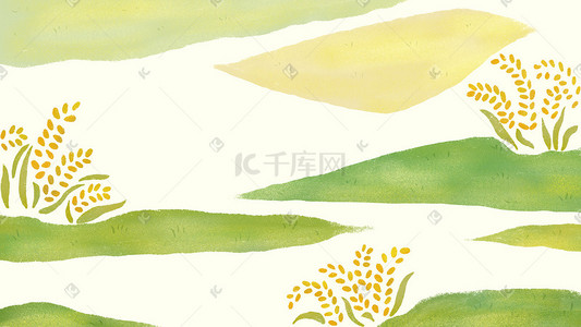 粮食发展农业生产绿色稻田矢量扁平简约