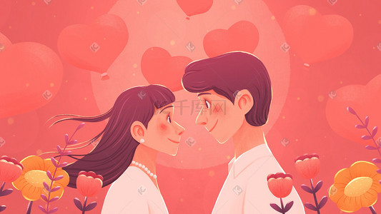 求婚情人插画图片_520网络情人节表白日热恋情侣浪漫唯美