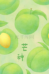 梅插画图片_芒种二十四节气夏季农事耕种梅子成熟季节