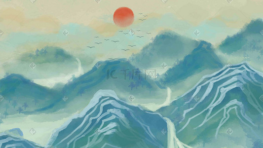 老人登山插画图片_重阳节重阳九九重阳节登山登高