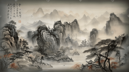 中国传传统国风风景画