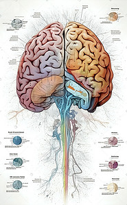 图文结合插画图片_大脑医学研究图文