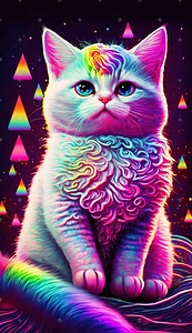 动感插画图片_动感数字艺术小肥猫