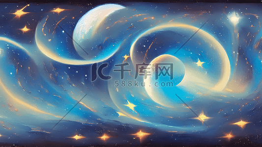 星球星空梦幻插画图片_银河星球梦幻纯星空