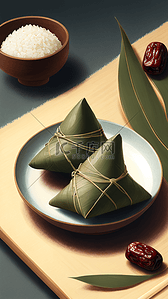 粽子粽叶红枣糯米端午节端午