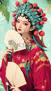 戏剧插画图片_手绘中国风国潮戏剧插画