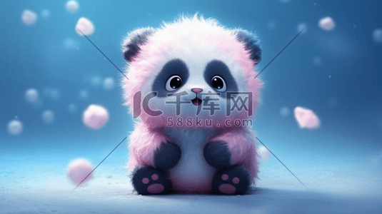 毛绒质感3D动物有表情的熊猫