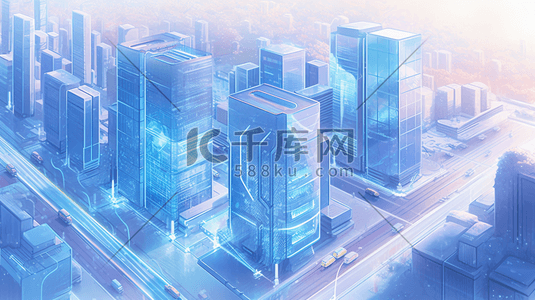 蓝色商务科技城市概念