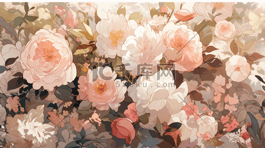 自然数字艺术插画图片_手绘水彩花卉玫瑰数字艺术插画