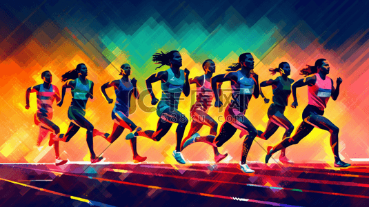 体育运动奥运会田径赛场运动员竞技插画