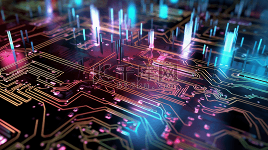 未来电路板插画图片_科技未来抽象电路板