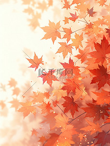 秋分枫叶插画图片_秋天红色的枫叶深秋叶子2