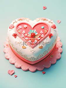 心型插画图片_可爱的心型蛋糕粉色少女心19