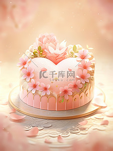 心型插画图片_可爱的心型蛋糕粉色少女心12