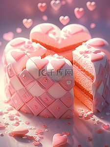 心型插画图片_可爱的心型蛋糕粉色少女心22