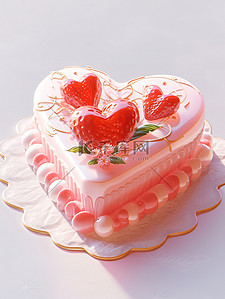 心型插画图片_可爱的心型蛋糕粉色少女心13