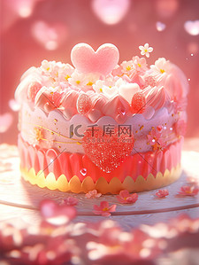 心型插画图片_可爱的心型蛋糕粉色少女心14