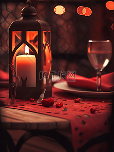 红酒logo插画图片_浪漫的情人节晚餐红酒和烛光18