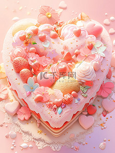 可爱的心型蛋糕粉色少女心11