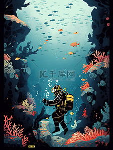 一名潜水员勇敢地潜入海底13