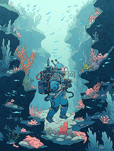 一名潜水员勇敢地潜入海底4