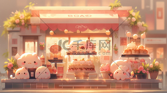 可爱的蛋糕甜品面包店3D2