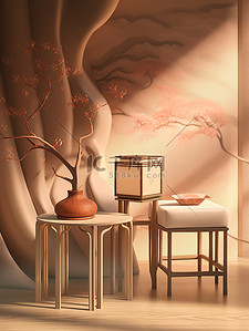传统中国传统风格插画图片_家具设计中国传统风格插画11